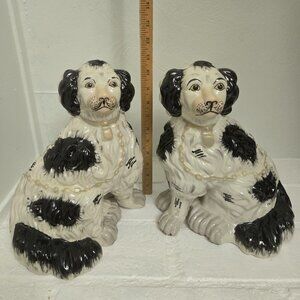 Large Pair Staffordshire mantle Dogs